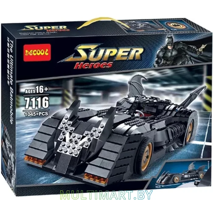 Конструктор Decool 7116 Супергерои Бэтмобиль (1045 деталей)